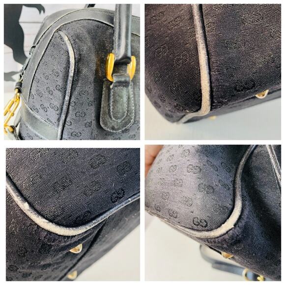 Gucci Black GG Supreme Canvas Boston Satchel with Crossbody Strap Authentic - Picture 13 of 15